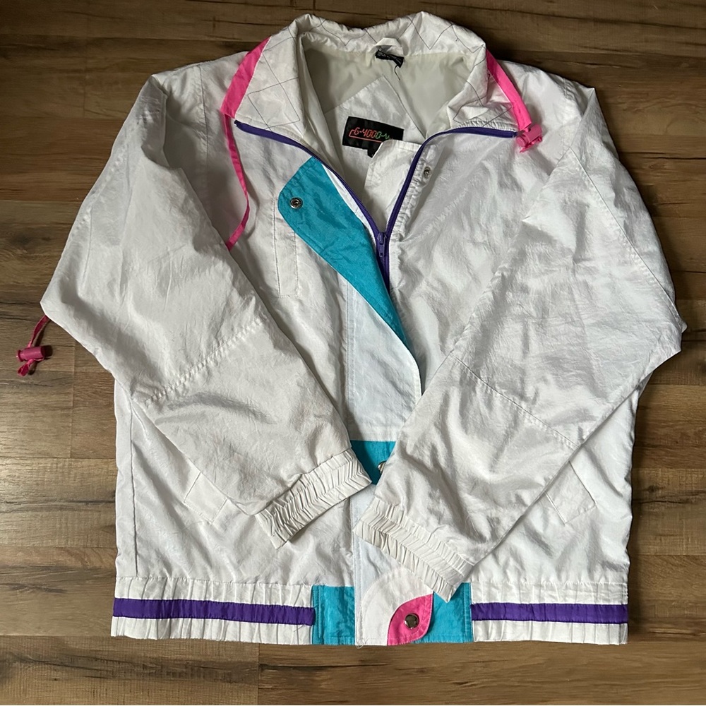 Vintage 90’s Windbreaker Jacket with Pockets G4000 Womens Medium
